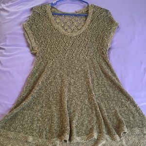 Army green crochet top curvy